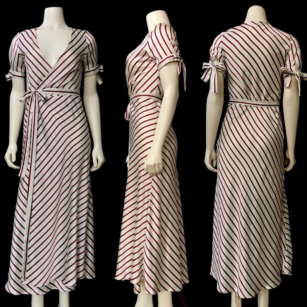 Elli White Bows and Stripes Dress